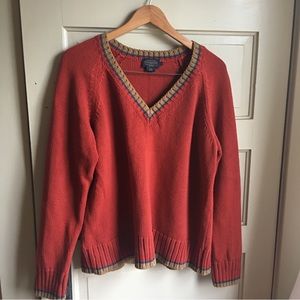 Pendleton cotton sweater v neck size L